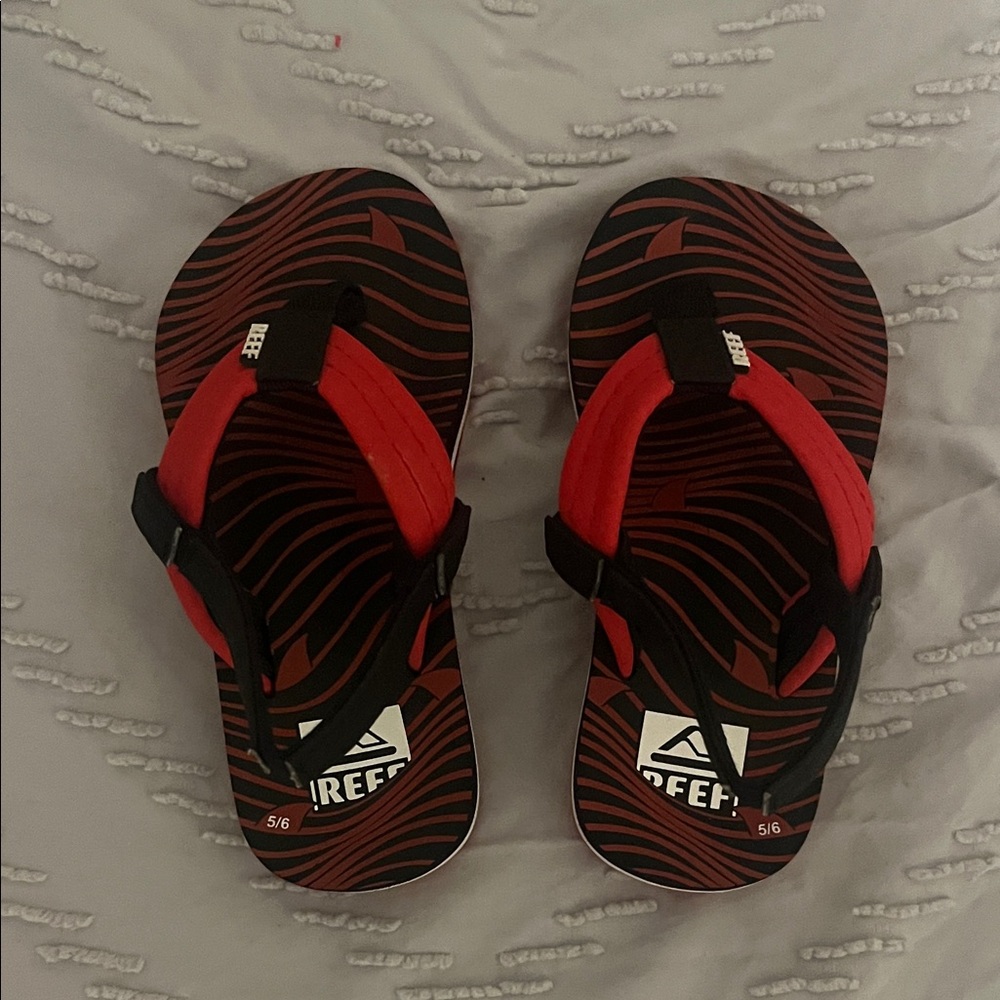 Reef Red and Black Striped Sandals